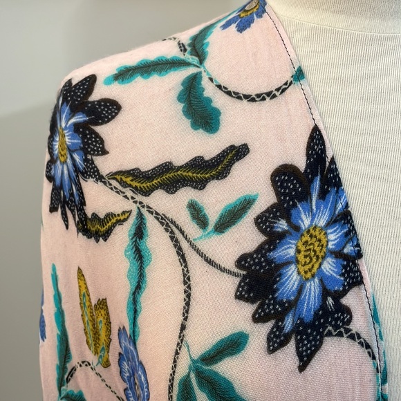 REBECCA MINKOFF Blush Pink and Navy Oversize Kimono. One Size - Picture 2 of 8